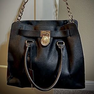 Michael Kors Hamilton Large Saffiano Black Tote Bag